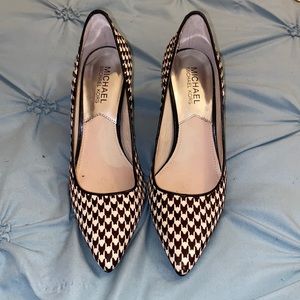 Michael Kors calf hair houndstooth heels